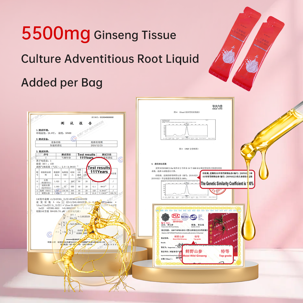 Ginseng Tissue Culture Adventitious Root Pomegranate Drink - 5500mg Highly Active Saponins, Cold-Dispelling with Old Ginger & Cinnamon, Double Antioxidant, 15mL×10